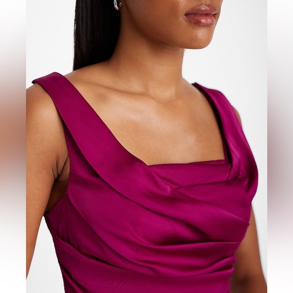 Satin Square Neck Draped Corset Tank - Picture 2 of 5